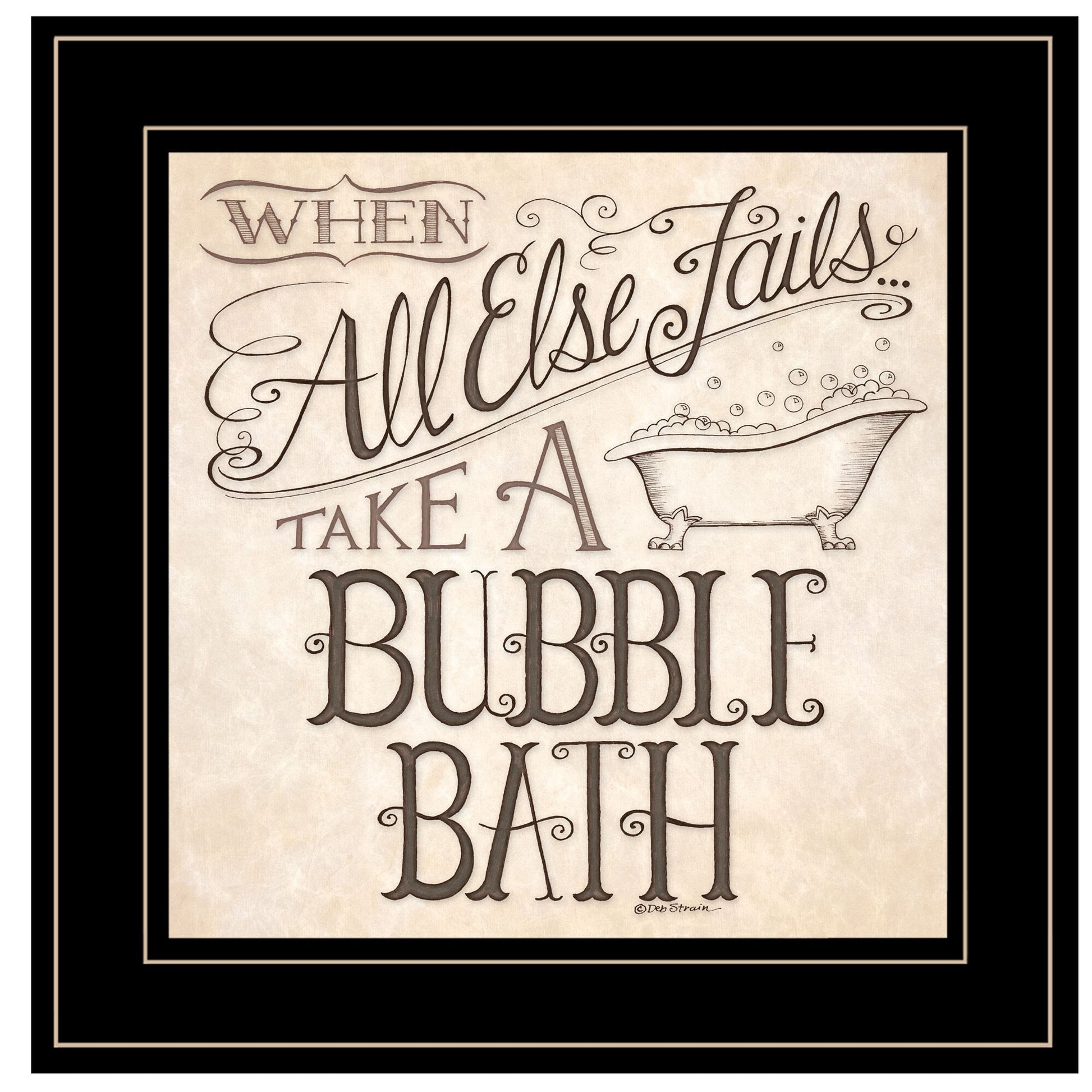 When All Else Fails 3 Black Framed Print Bathroom Wall Art - Galactic capuchin