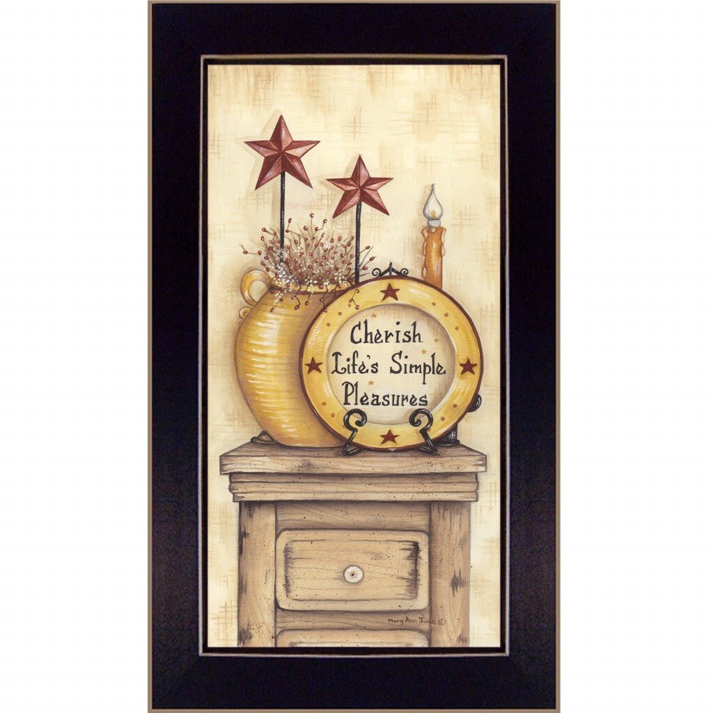 Simple Pleasures 1 Black Framed Print Wall Art - Galactic capuchin