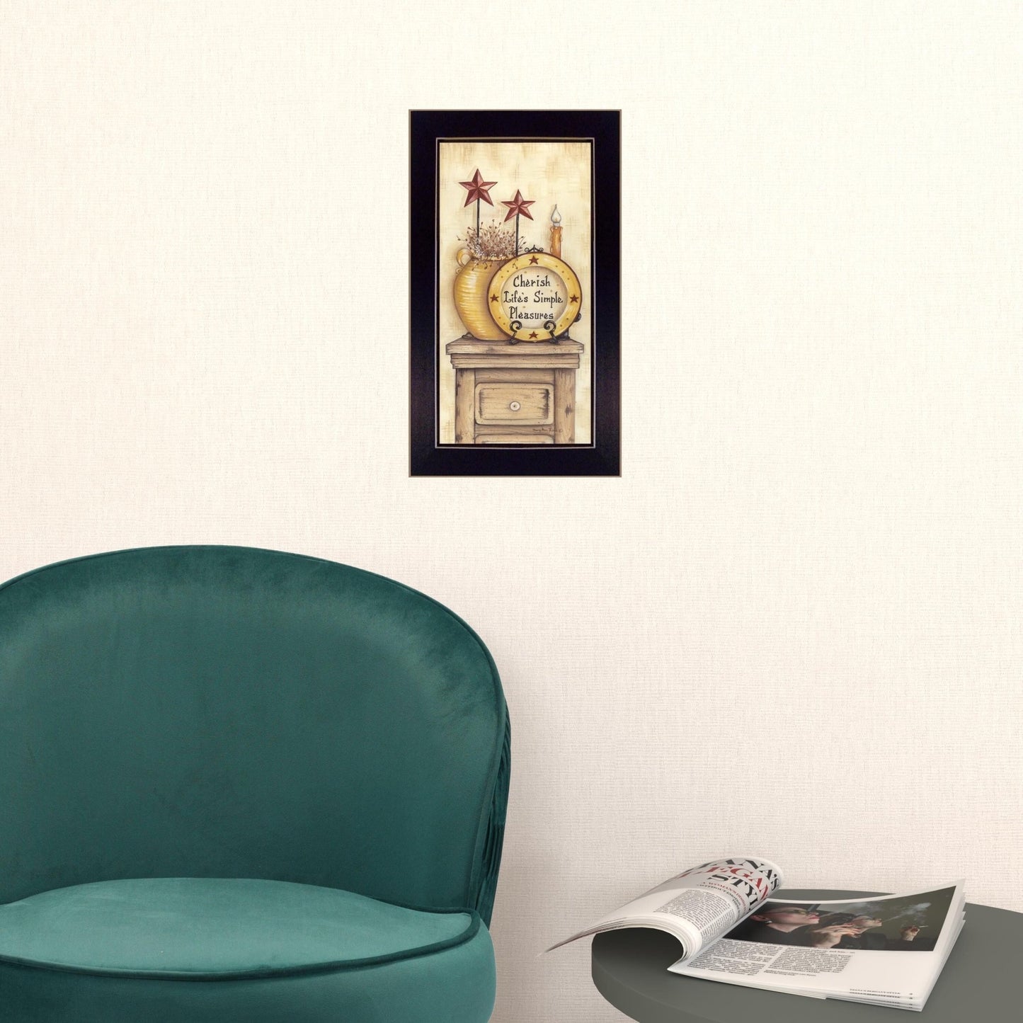 Simple Pleasures 1 Black Framed Print Wall Art - Galactic capuchin