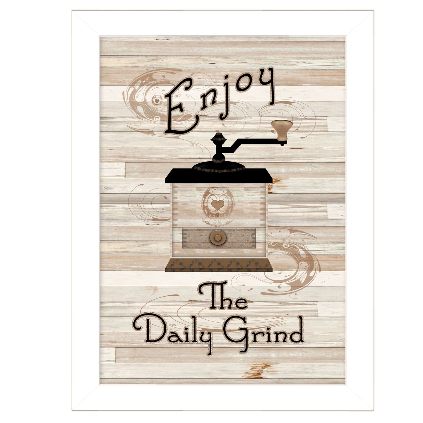 The Daily Grind 4 White Framed Print Kitchen Wall Art - Galactic capuchin