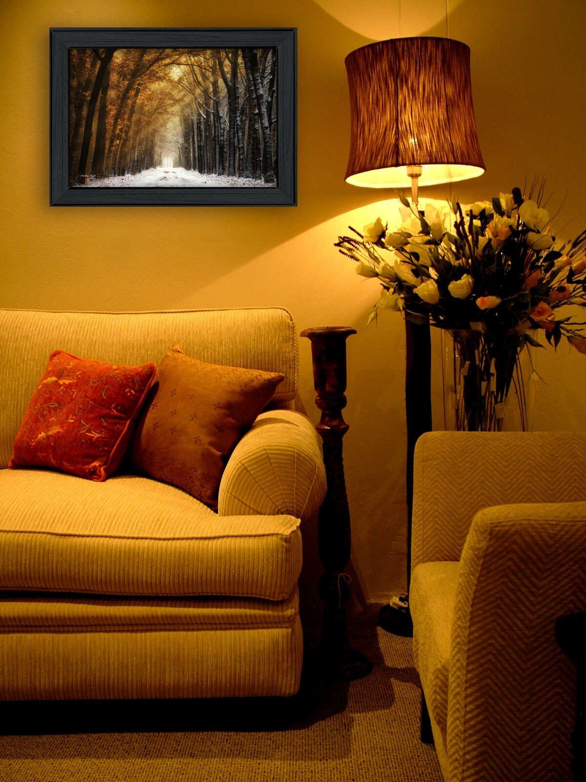 Autumn to Winter Black Framed Print Wall Art - Galactic capuchin