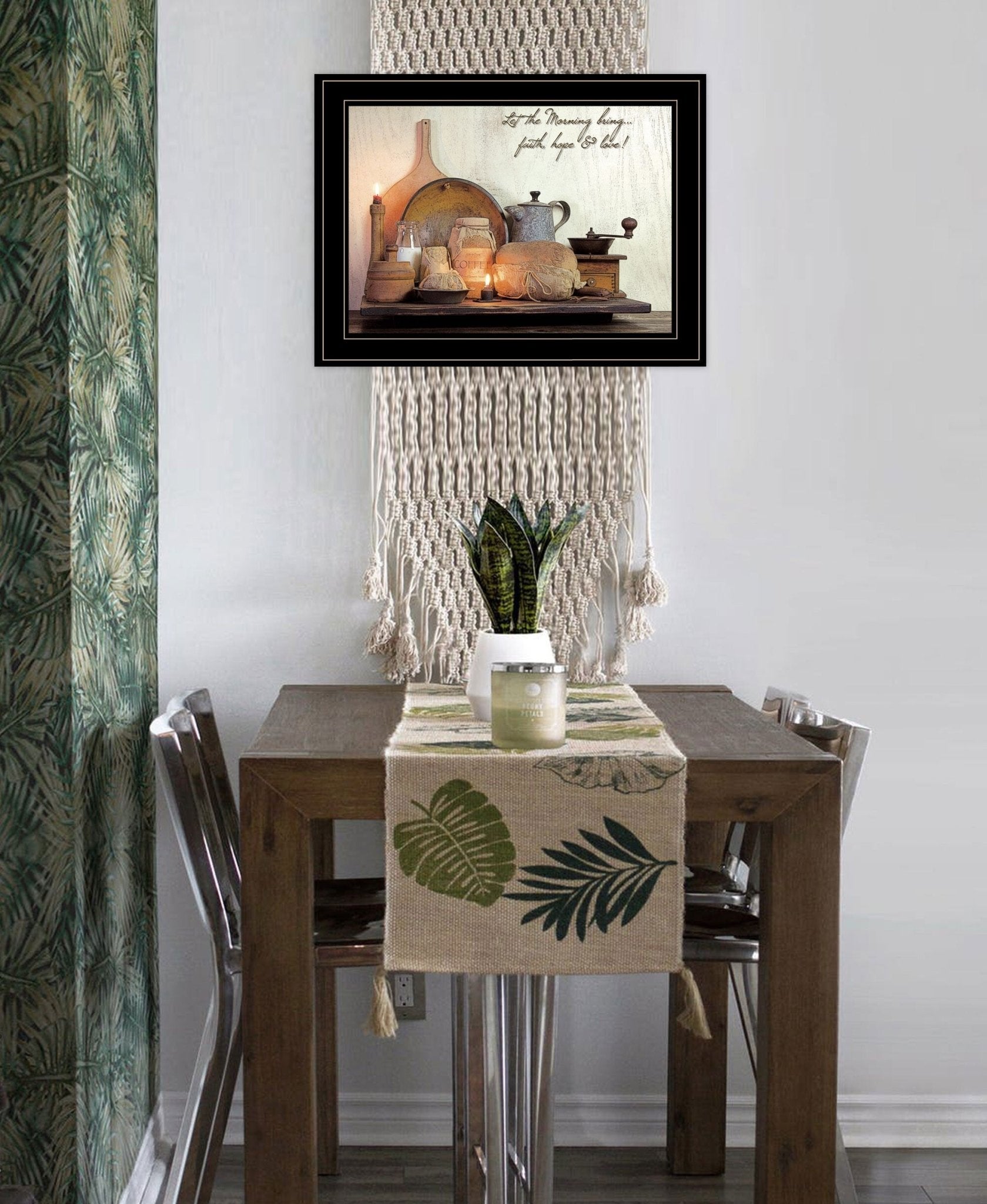 Faith Hope and Love 2 Black Framed Print Kitchen Wall Art - Galactic capuchin