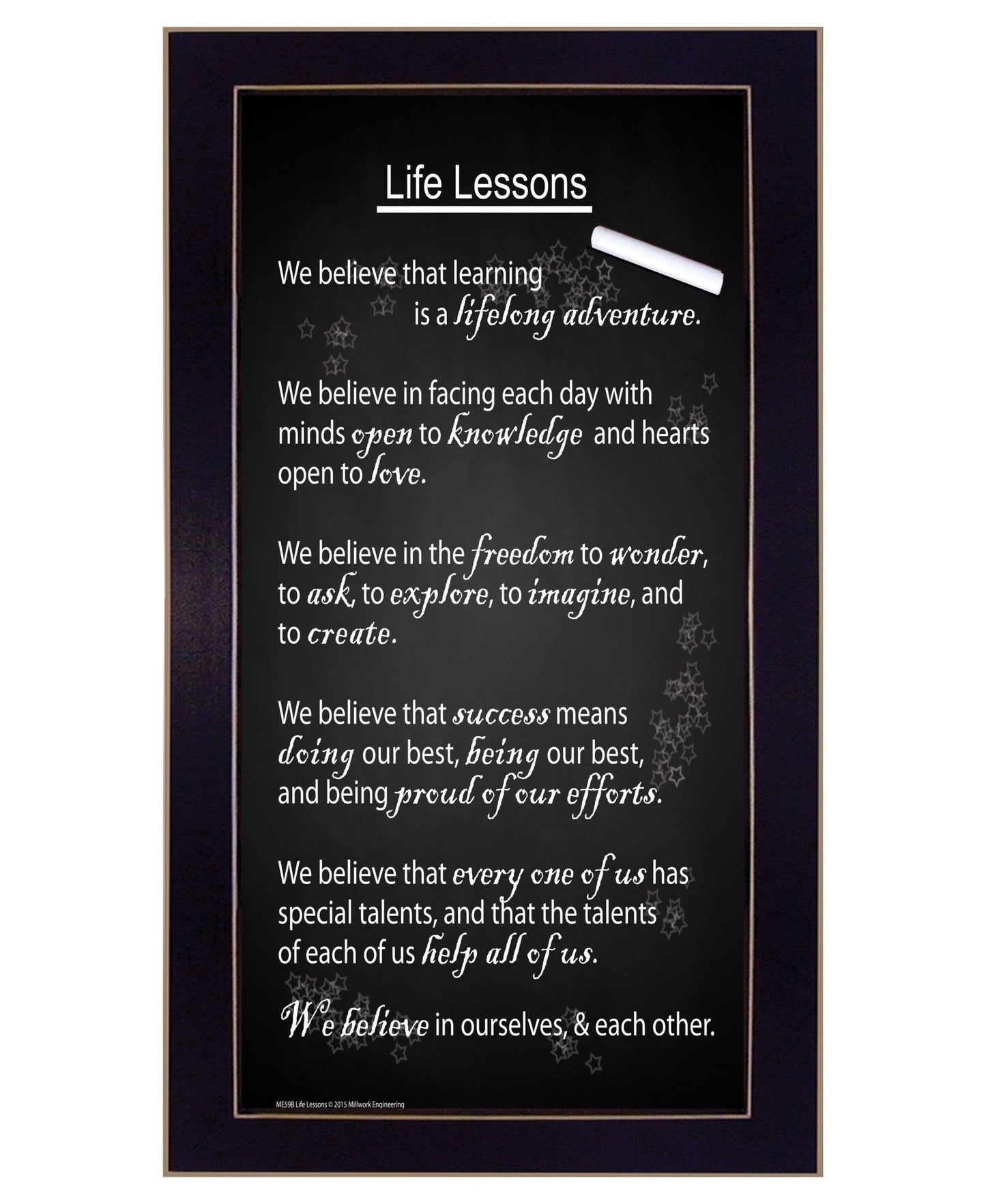 Life Lessons 5 Black Framed Print Wall Art - Galactic capuchin