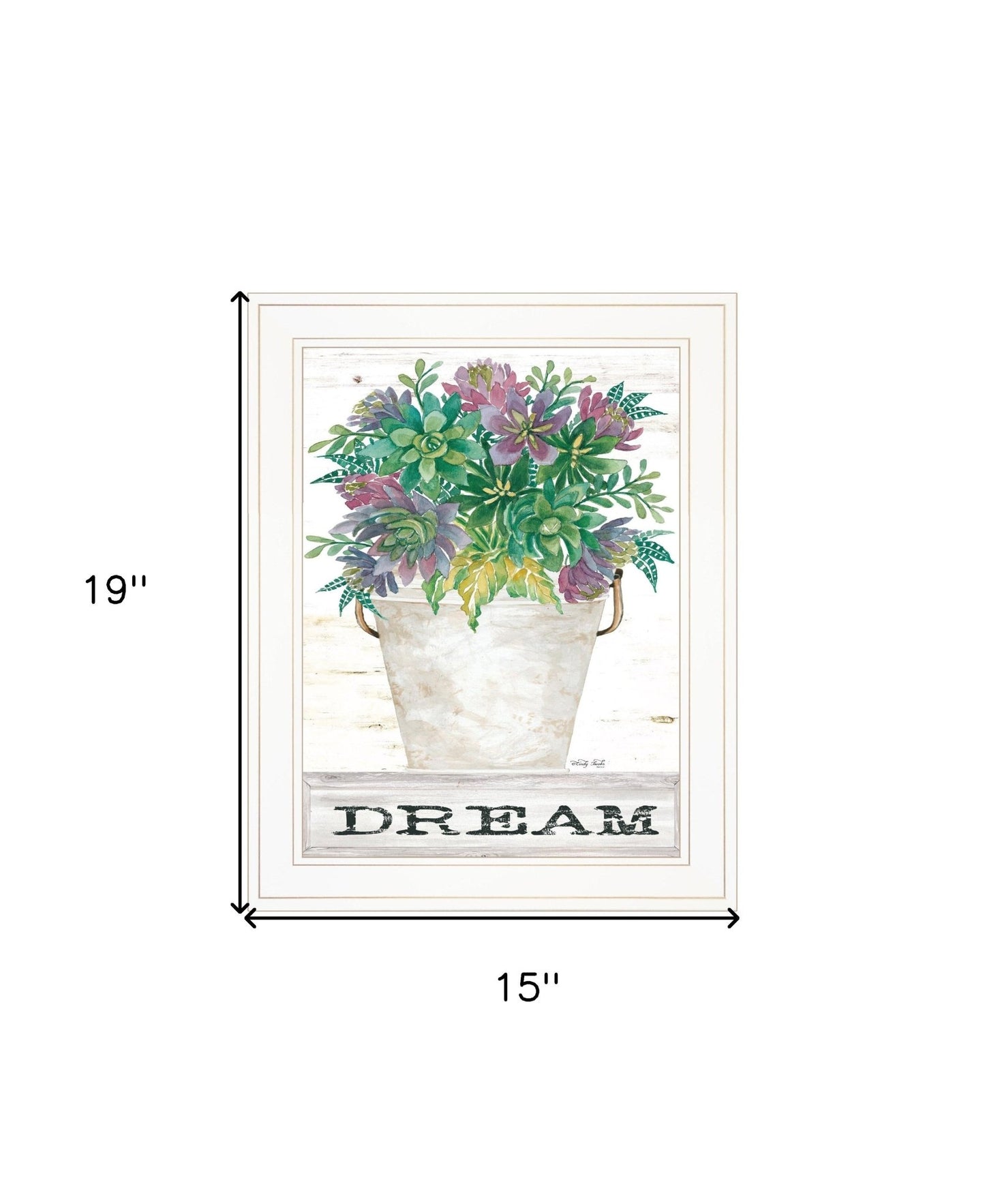 Dream Succulents 2 White Framed Print Wall Art - Galactic capuchin
