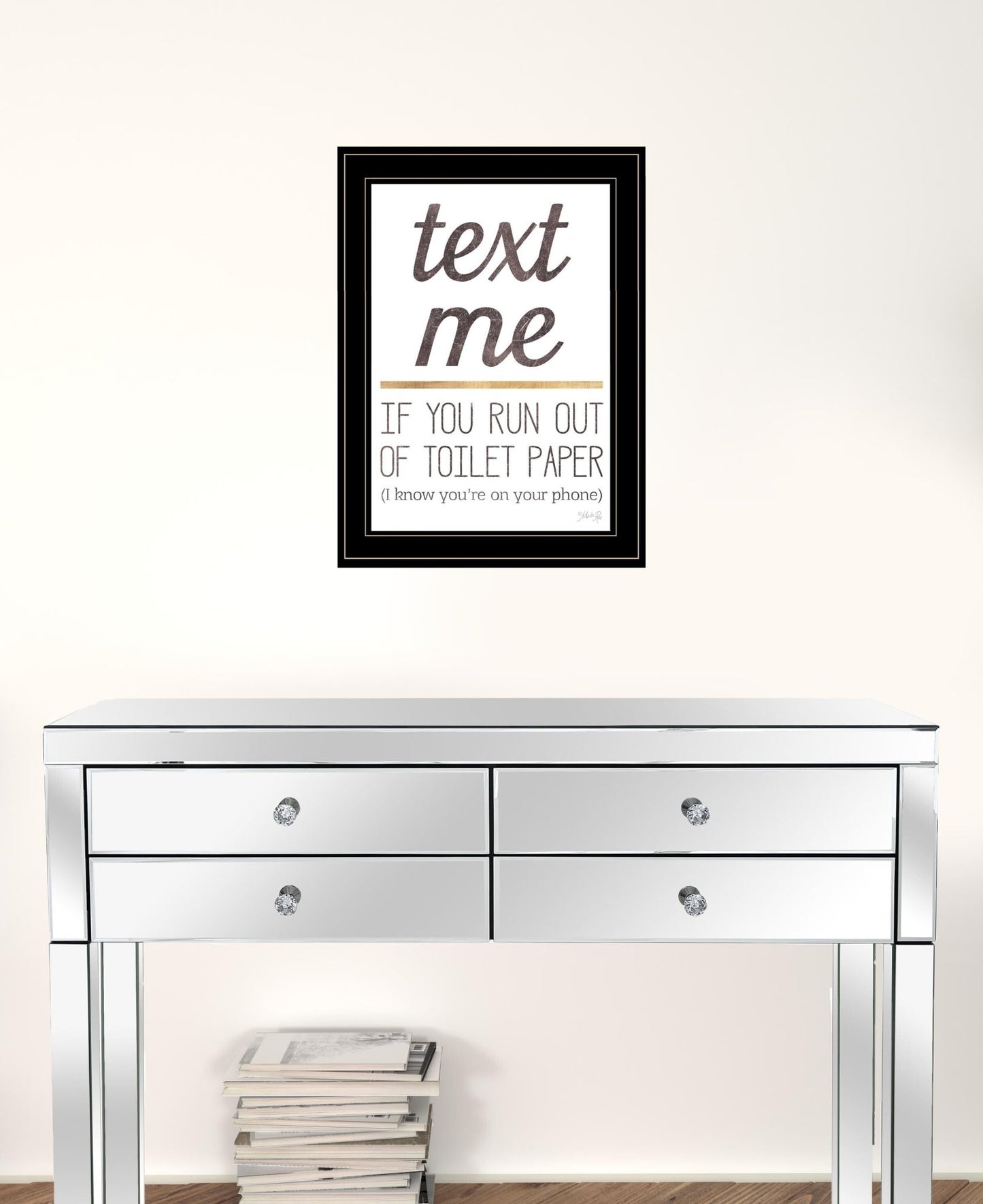 Text Me if You Run Out of Toilet Paper 3 Black Framed Print Wall Art - Galactic capuchin