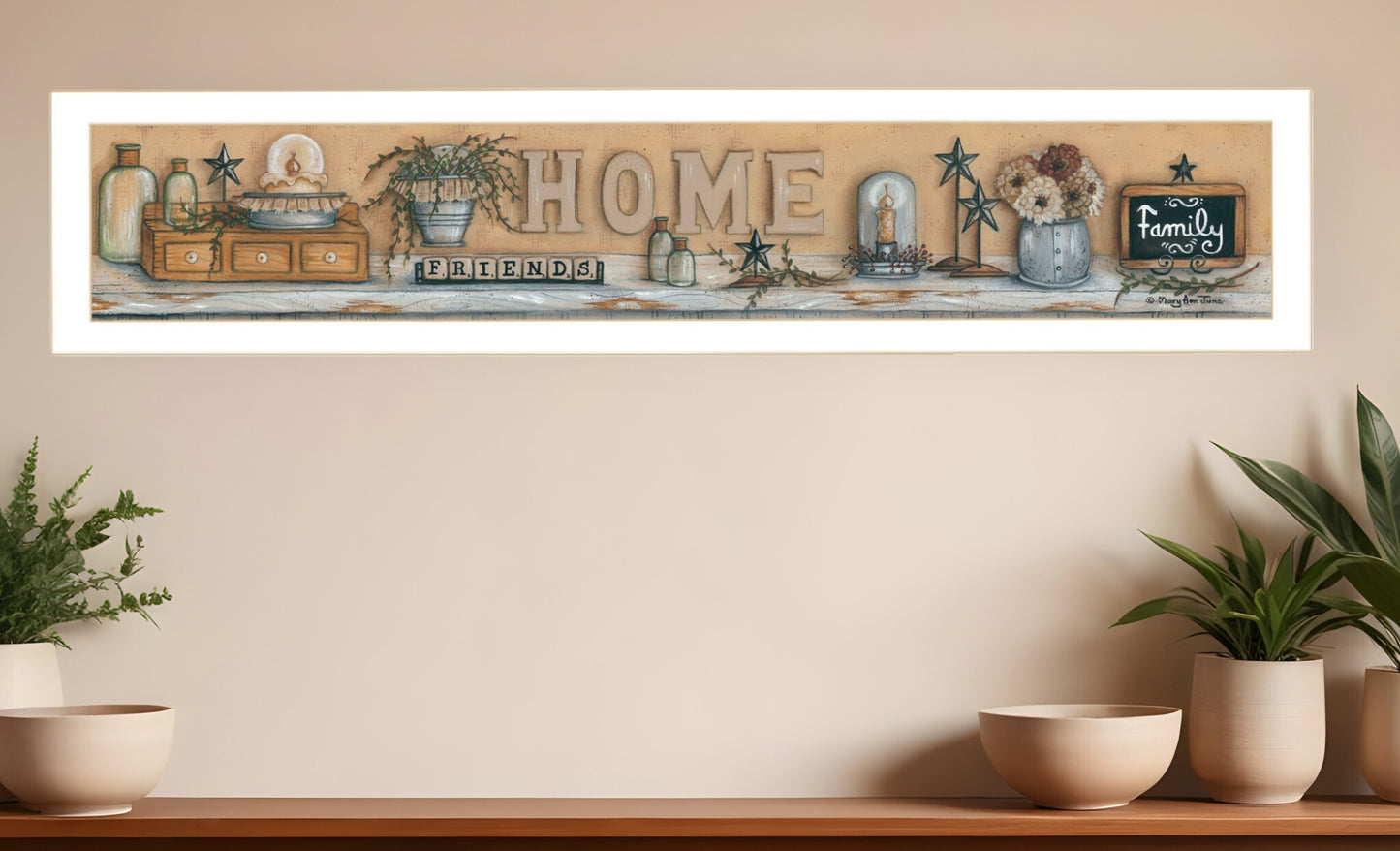 Where Family and Friends Gather White Framed Print Wall Art - Galactic capuchin