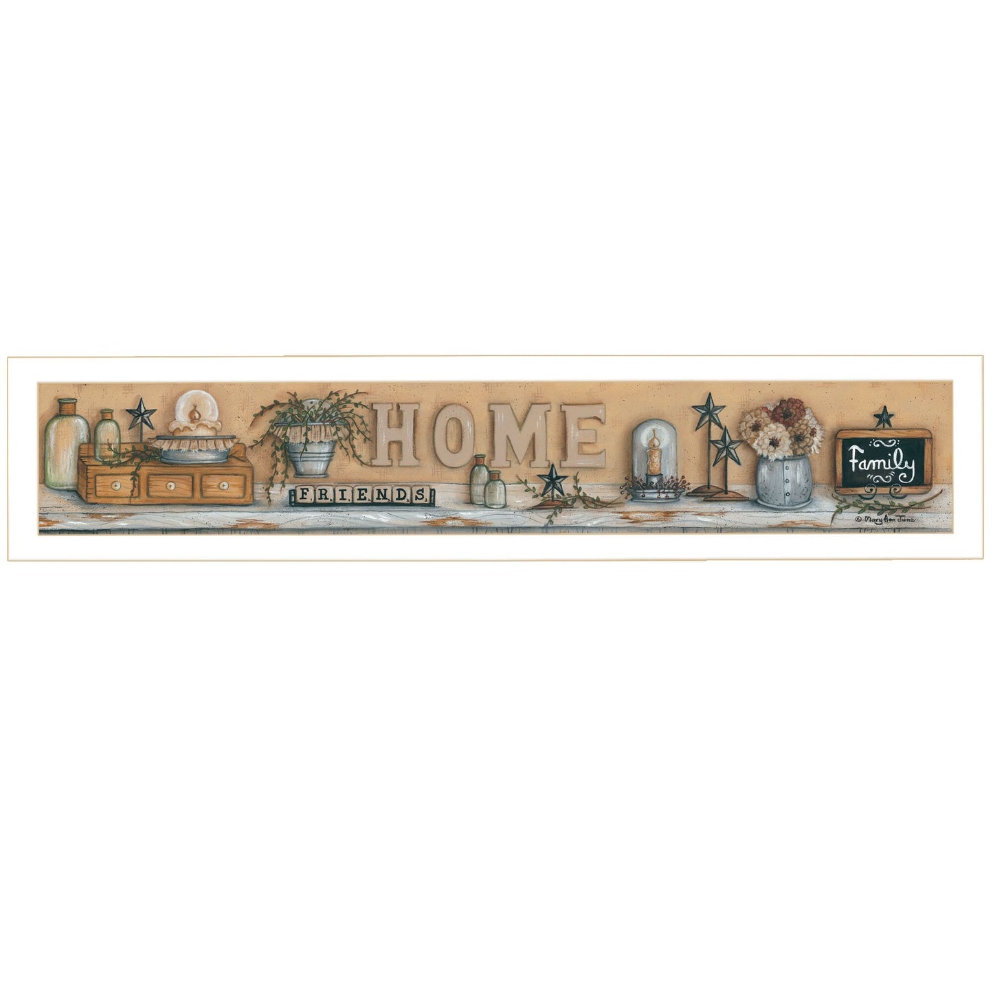 Where Family and Friends Gather White Framed Print Wall Art - Galactic capuchin