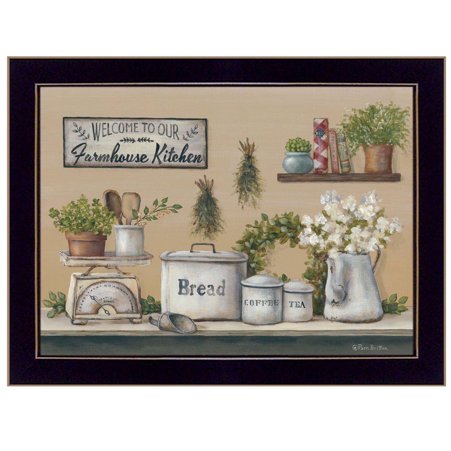 Garden Farmhouse Kitchen Black Framed Print Kitchen Wall Art - Galactic capuchin