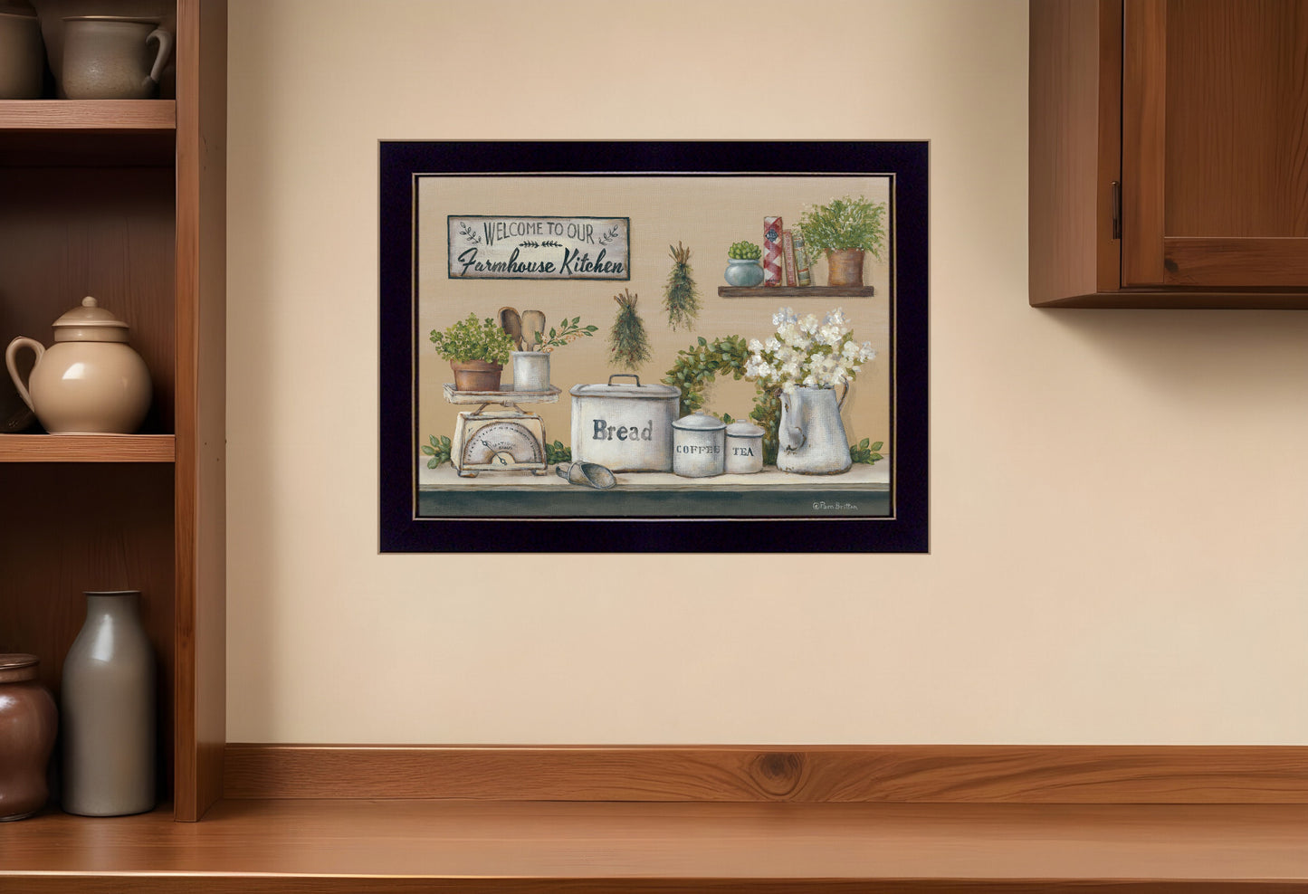 Garden Farmhouse Kitchen Black Framed Print Kitchen Wall Art - Galactic capuchin