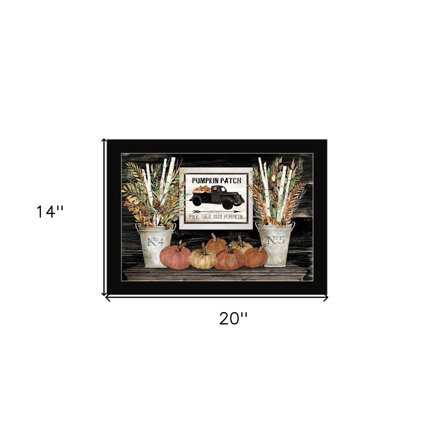 Pumpkin Patch Still Life 1 Black Framed Print Wall Art - Galactic capuchin