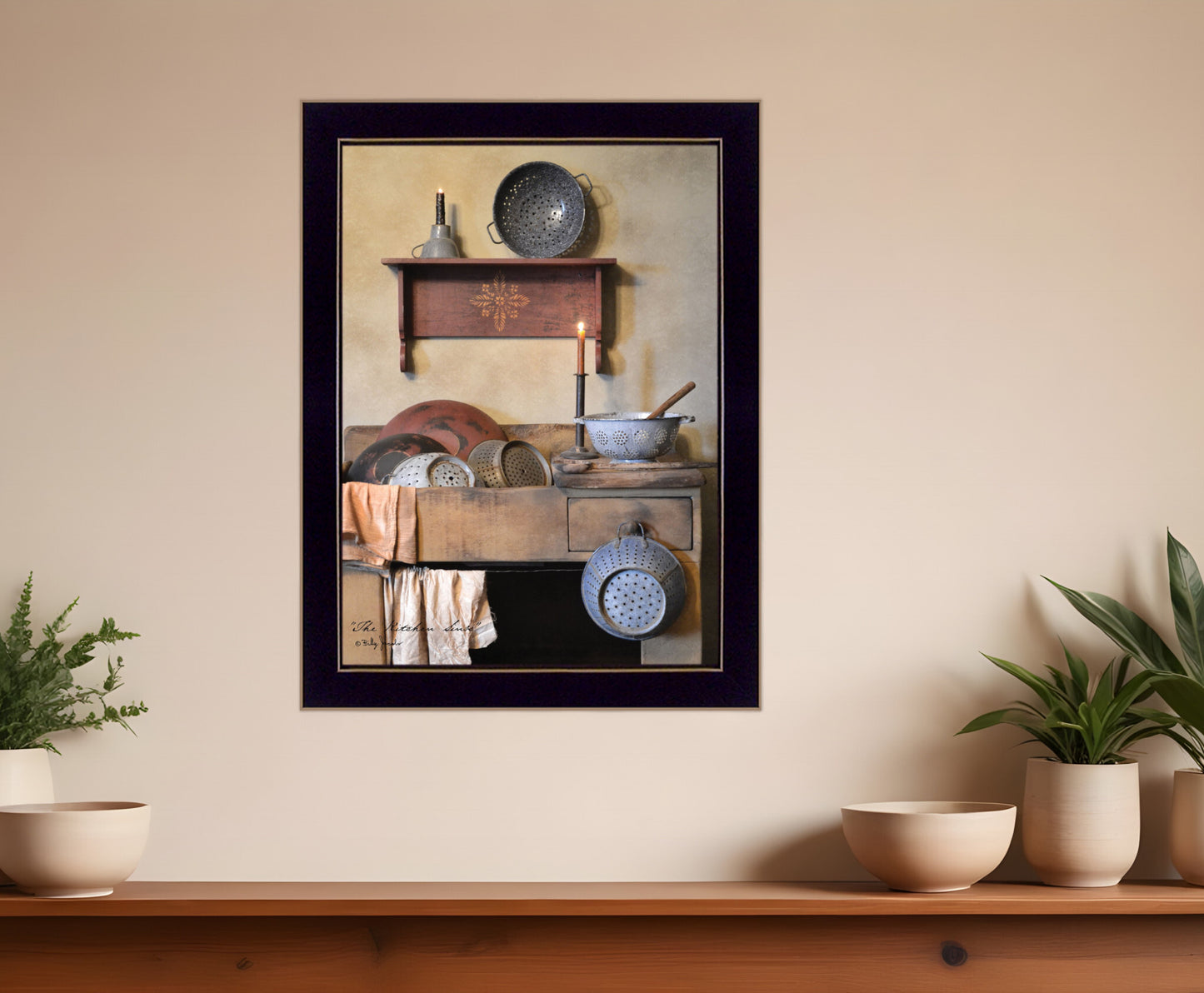 The Kitchen Sink Black Framed Print Kitchen Wall Art - Galactic capuchin