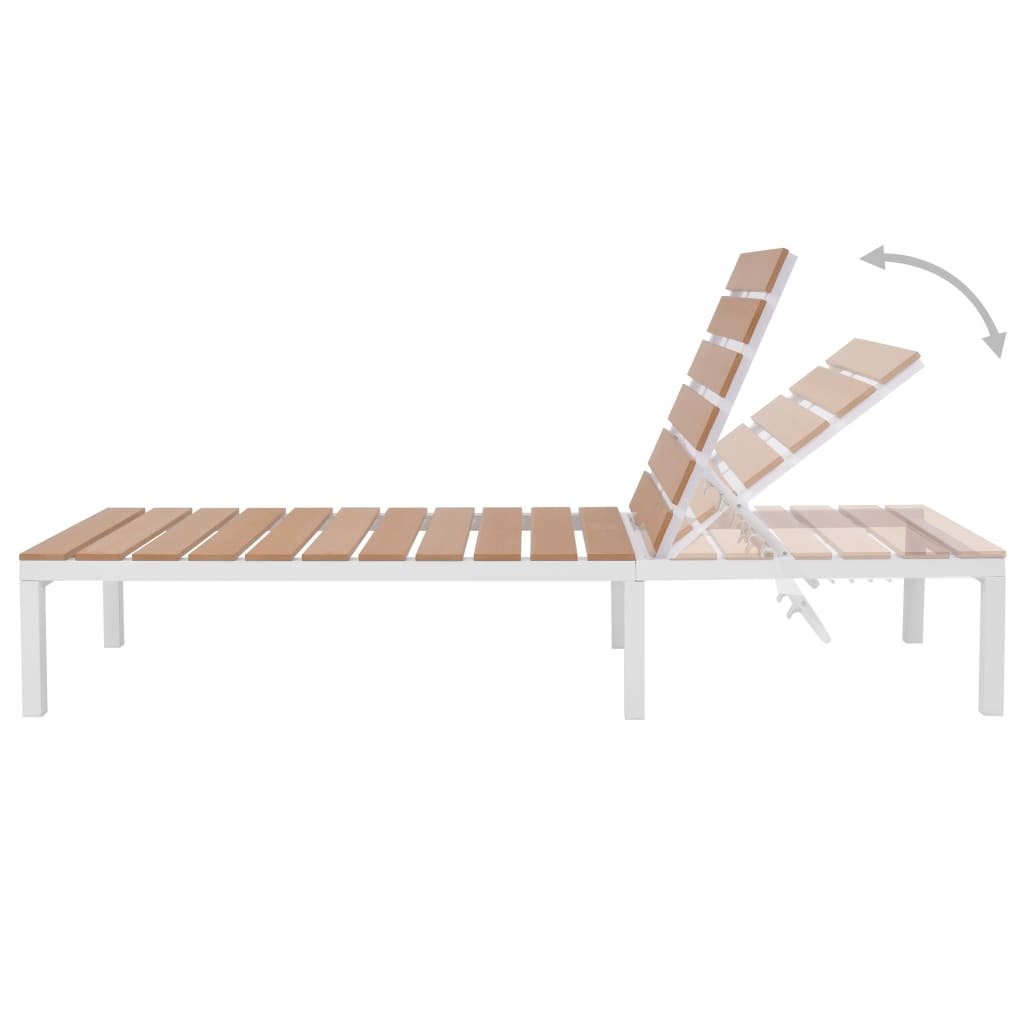 Sun Lounger with Table Aluminum WPC and Brown - Galactic capuchin