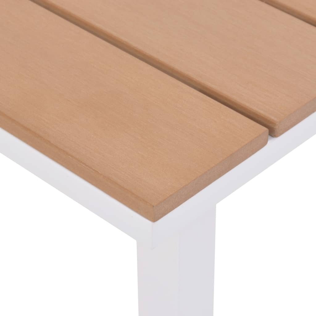 Sun Lounger with Table Aluminum WPC and Brown - Galactic capuchin