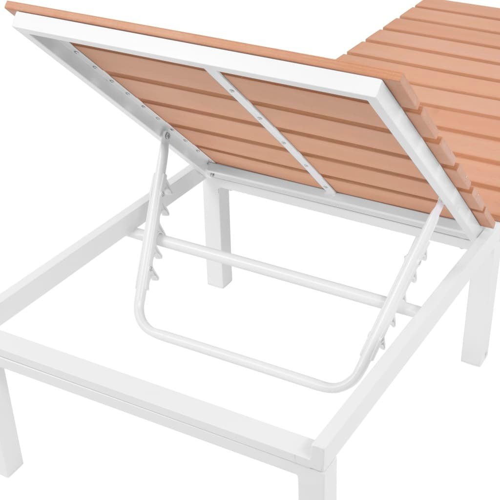 Sun Lounger with Table Aluminum WPC and Brown - Galactic capuchin