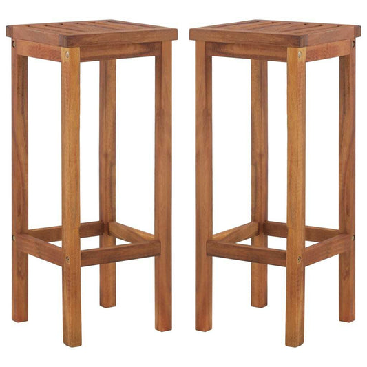 Bar Chairs 2 pcs Solid Acacia Wood - Galactic capuchin