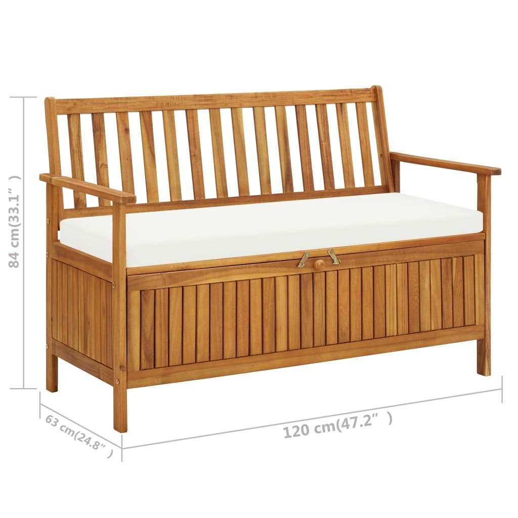 Storage Bench Natural wood Solid acacia wood with a polyester cushion - Galactic capuchin