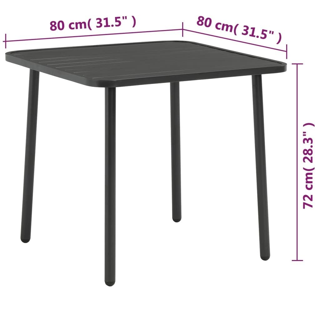 Patio Table Dark Gray 31.5"x31.5"x28.3" Steel - Galactic capuchin