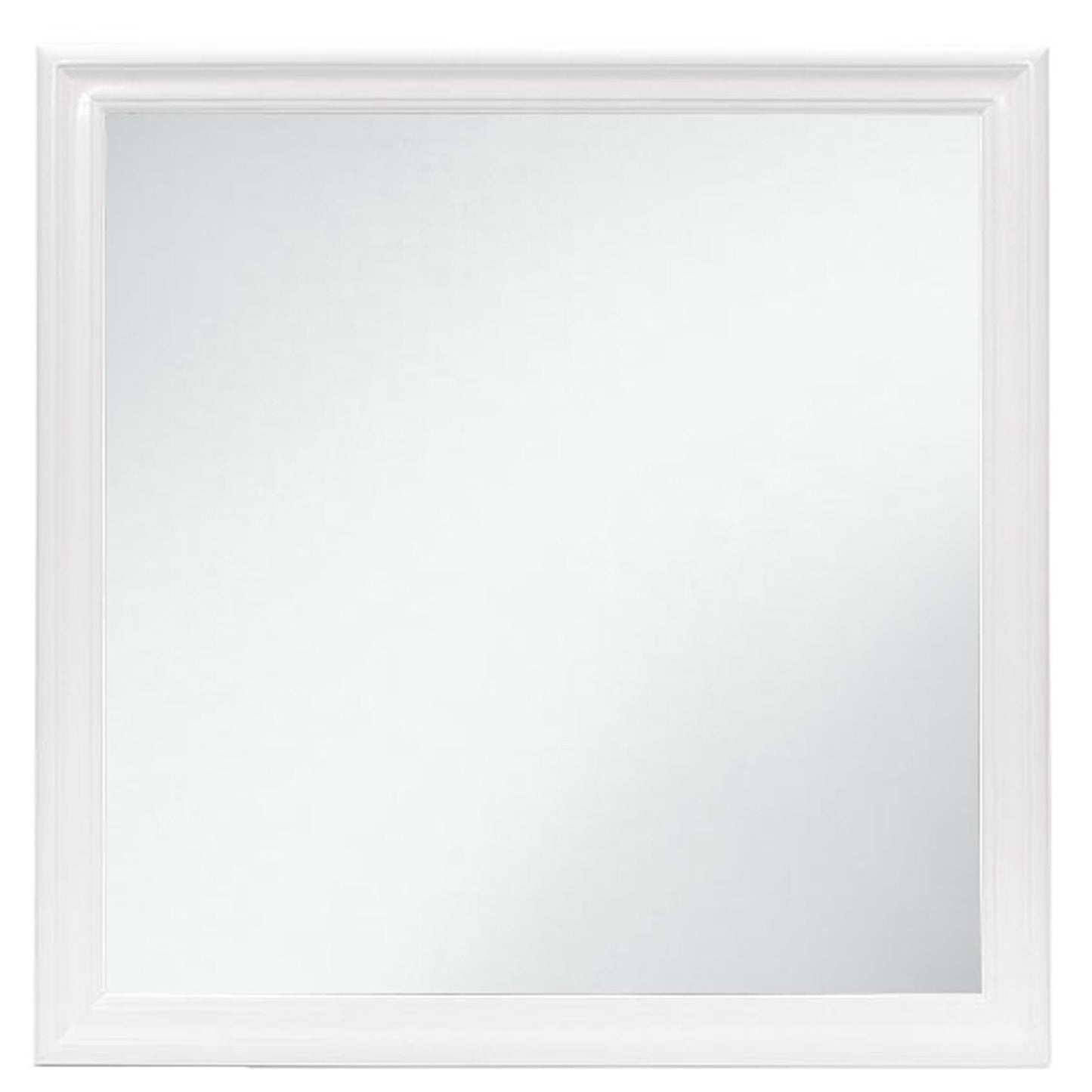 38" White Square Wood Framed Accent Mirror - Galactic capuchin