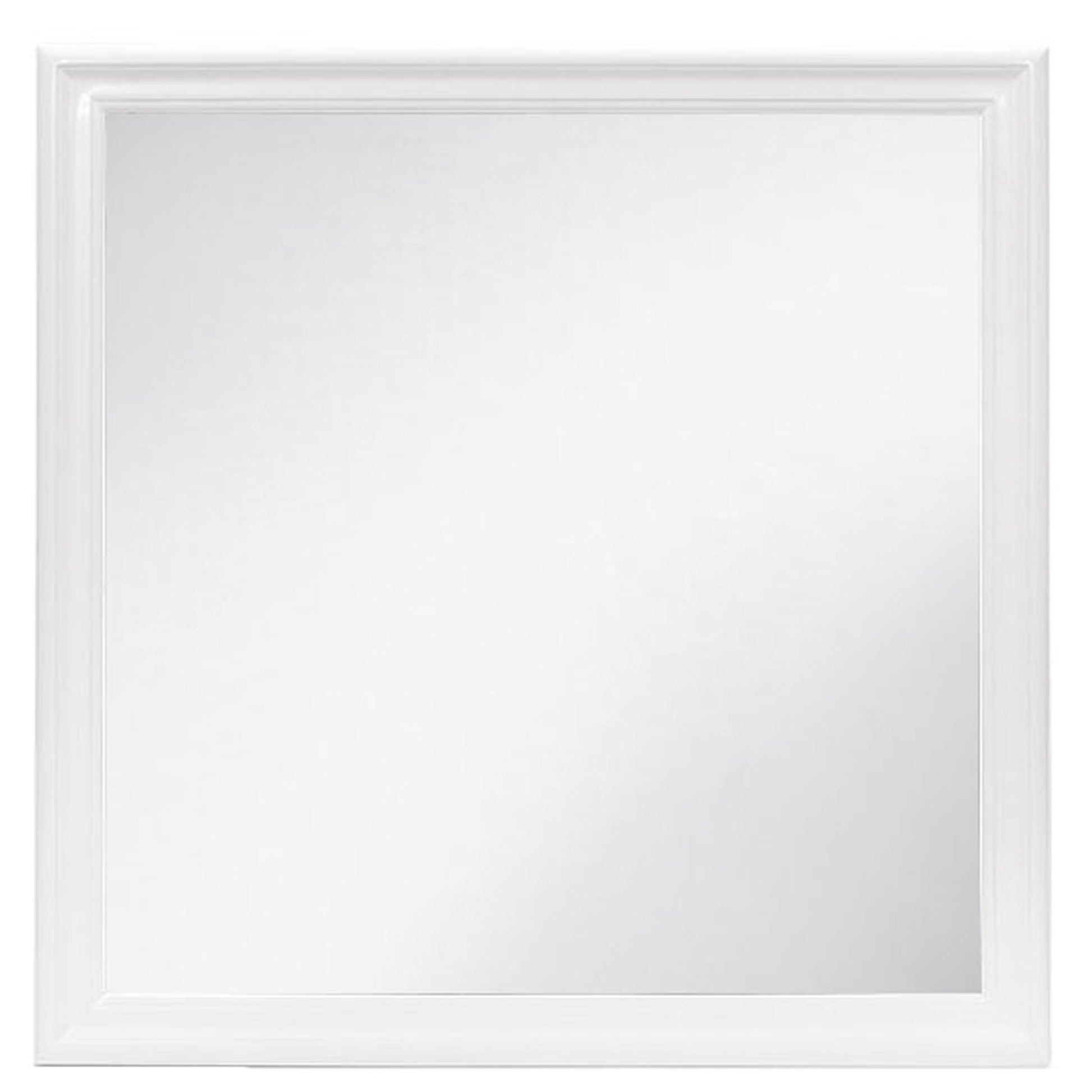 38" White Square Wood Framed Accent Mirror - Galactic capuchin