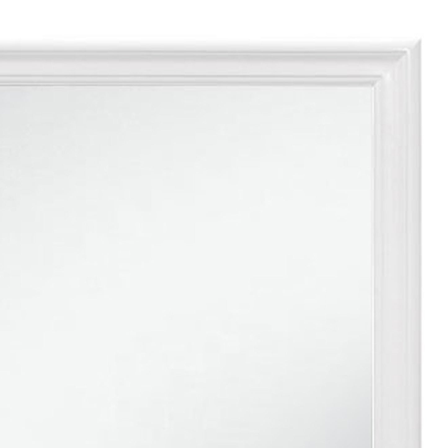 38" White Square Wood Framed Accent Mirror - Galactic capuchin