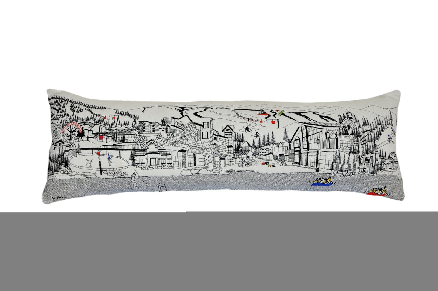 46" White Vail Daylight Skyline Lumbar Decorative Pillow - Galactic capuchin