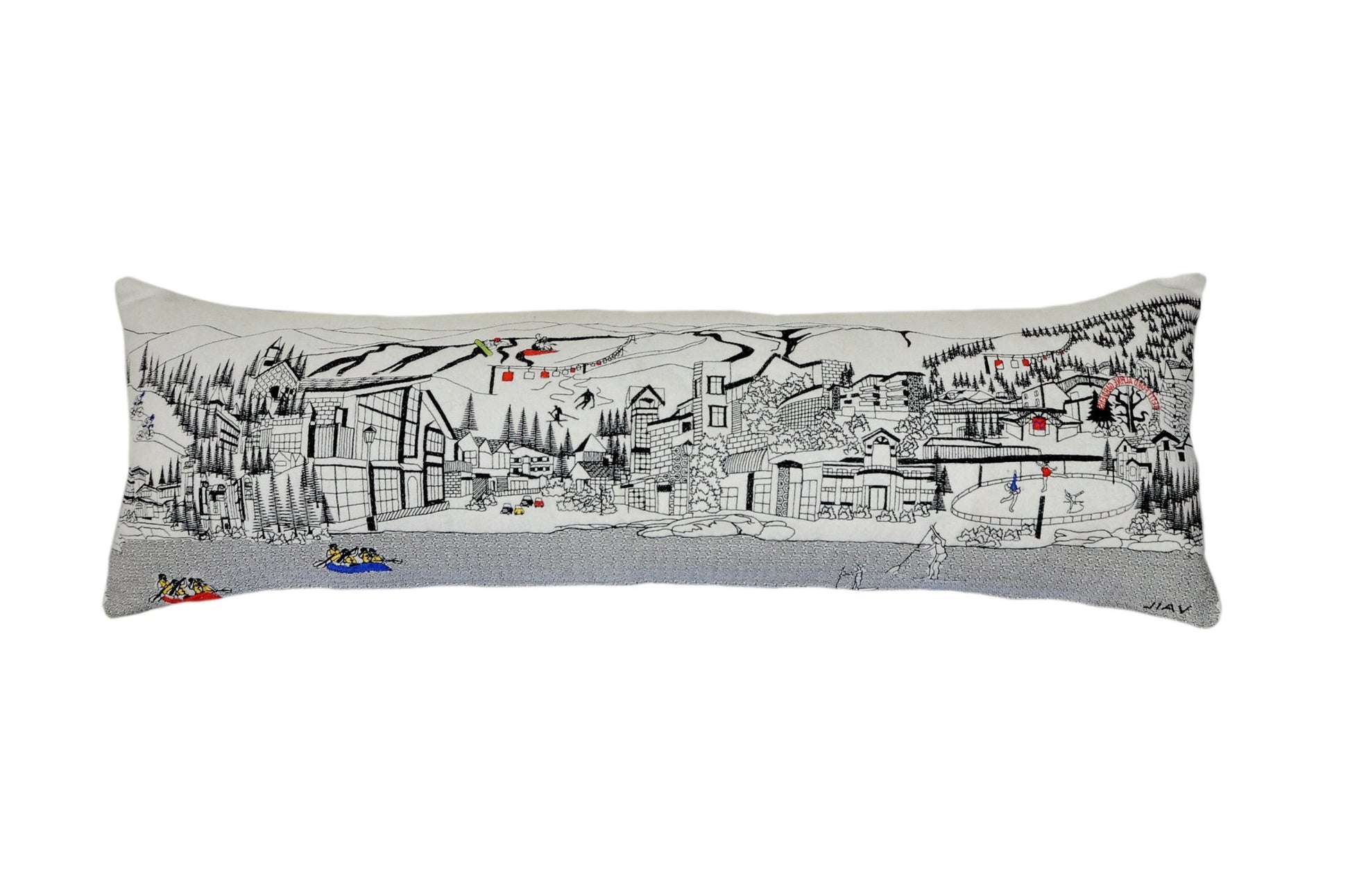 46" White Vail Daylight Skyline Lumbar Decorative Pillow - Galactic capuchin
