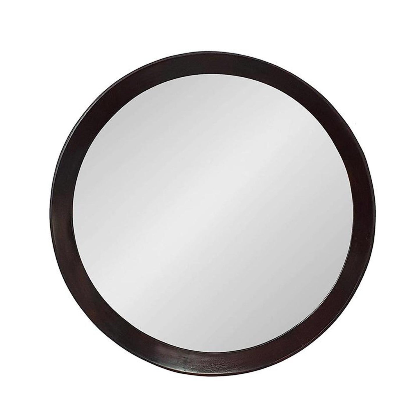 20" Dark Brown Round Wood Framed Accent Mirror - Galactic capuchin