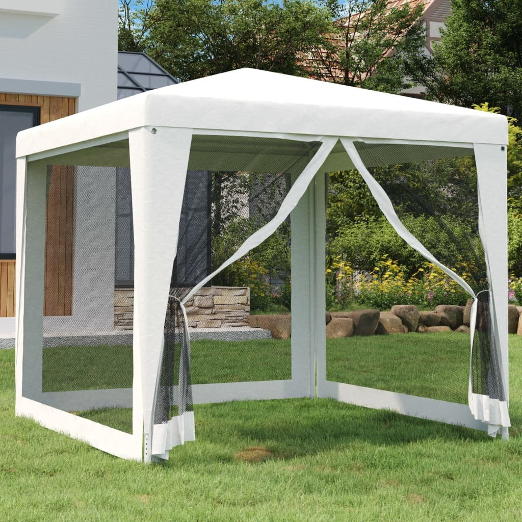 Party Tent with 4 Mesh Sidewalls 8.2'x8.2'White