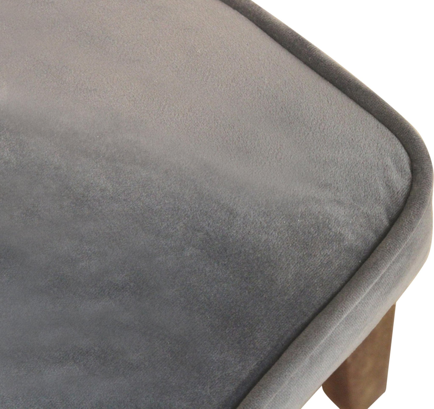 Set of Two Gray And Brown Upholstered Velvet Dining Parsons Chairs - Galactic capuchin