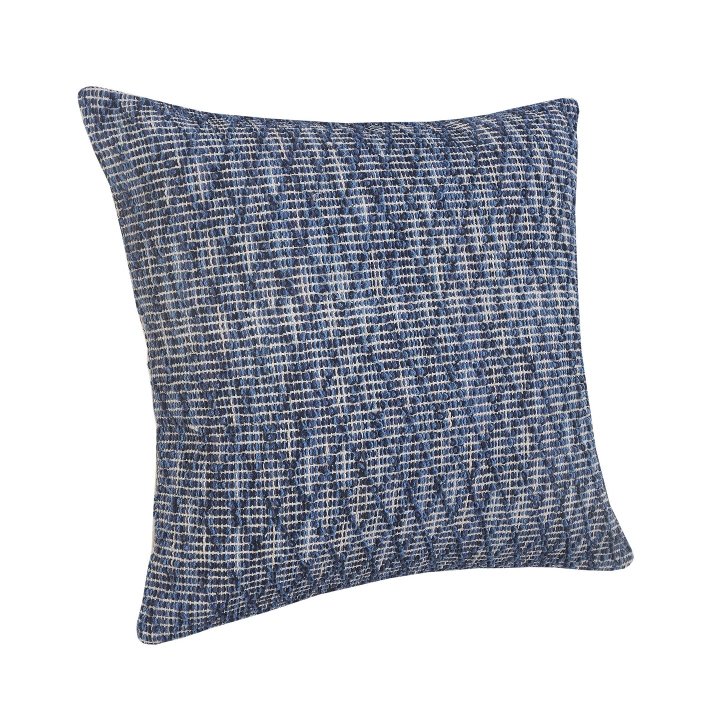 20" X 20" Blue 100% Cotton Geometric Zippered Pillow - Galactic capuchin