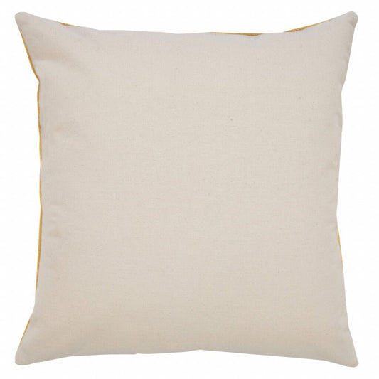 20" X 20" Yellow And White 100% Cotton Striped Zippered Pillow - Galactic capuchin