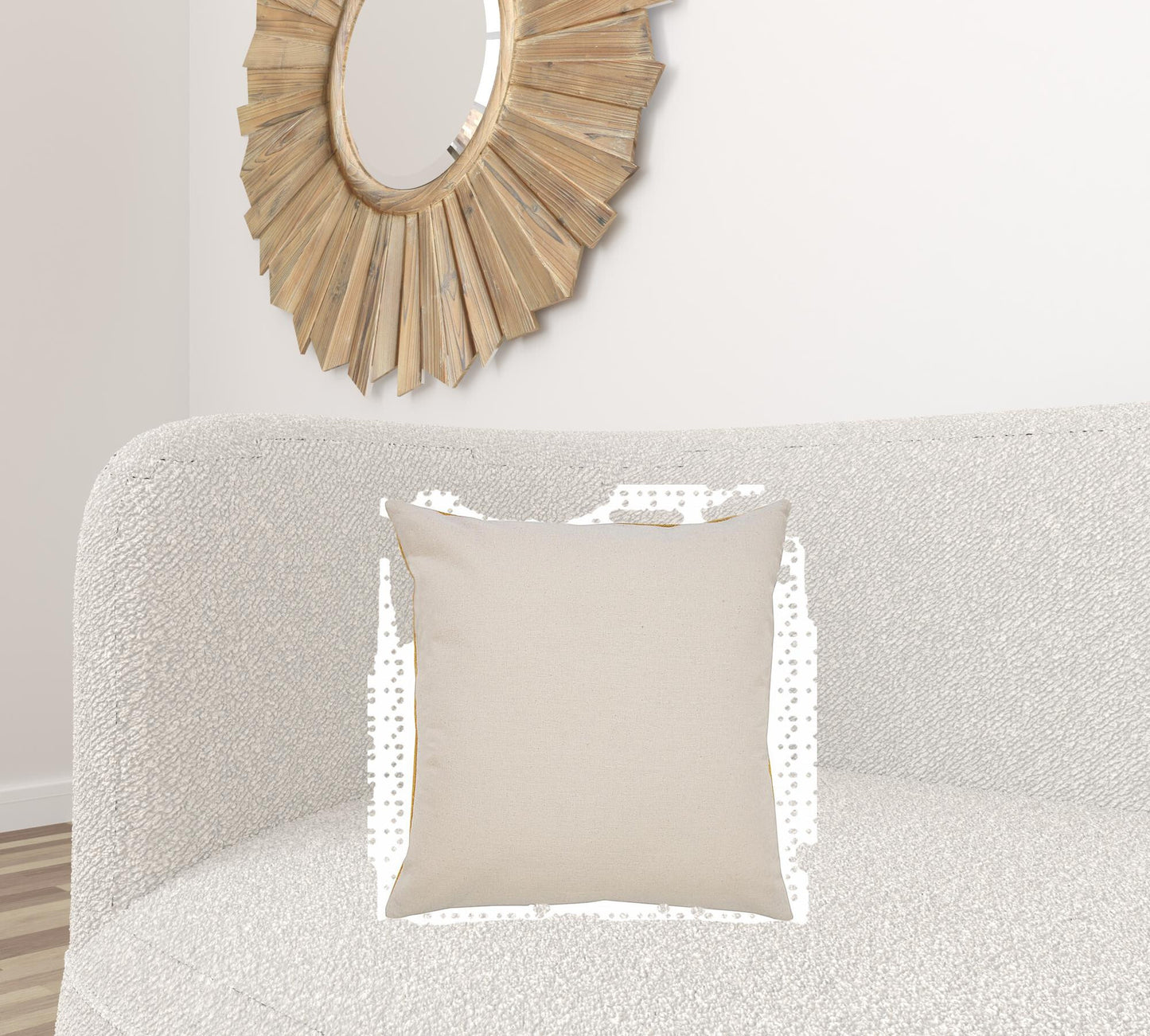 20" X 20" Yellow And White 100% Cotton Striped Zippered Pillow - Galactic capuchin