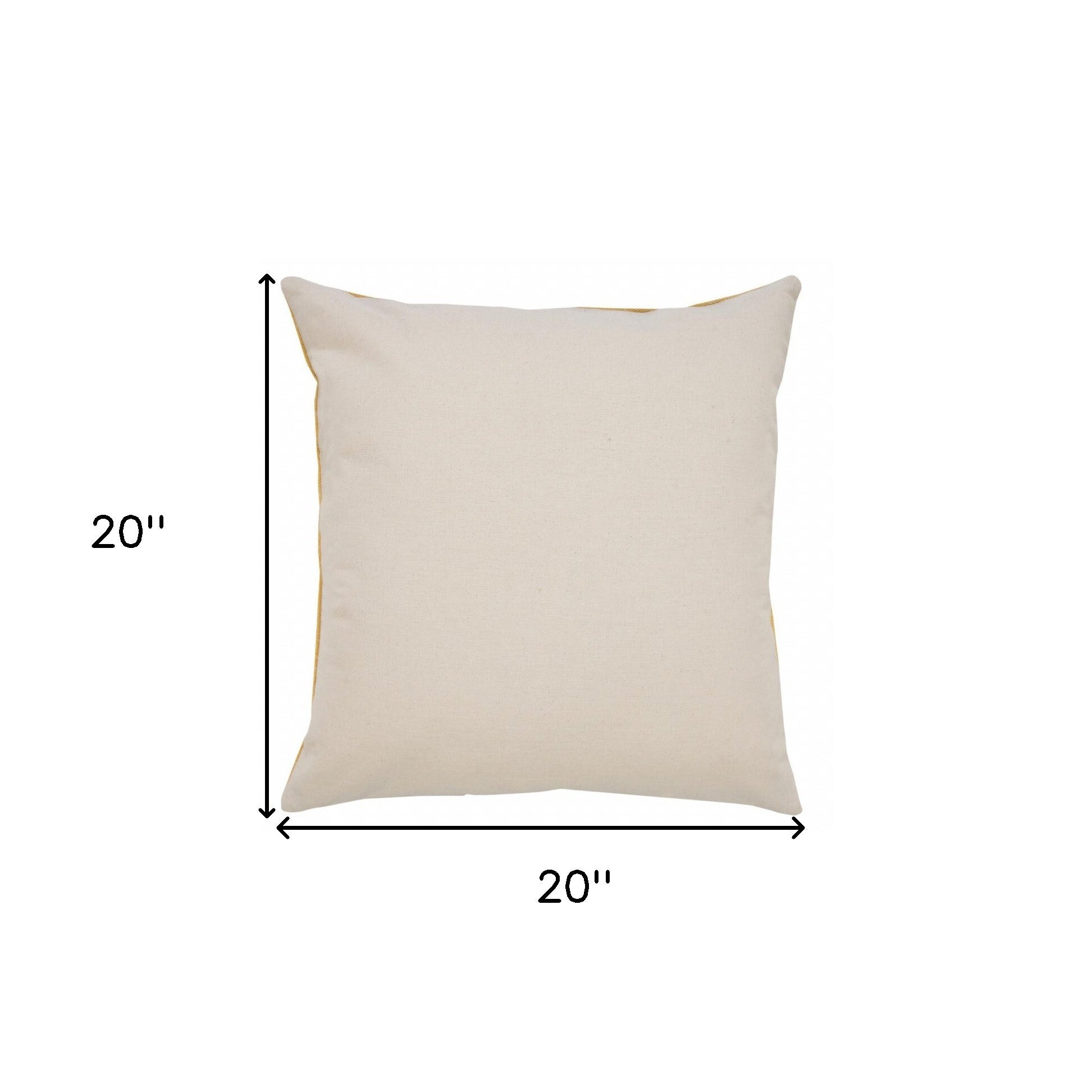 20" X 20" Yellow And White 100% Cotton Striped Zippered Pillow - Galactic capuchin