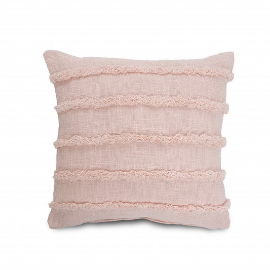 20" X 20" Pearl Blush And Peach 100% Cotton Zippered Pillow - Galactic capuchin