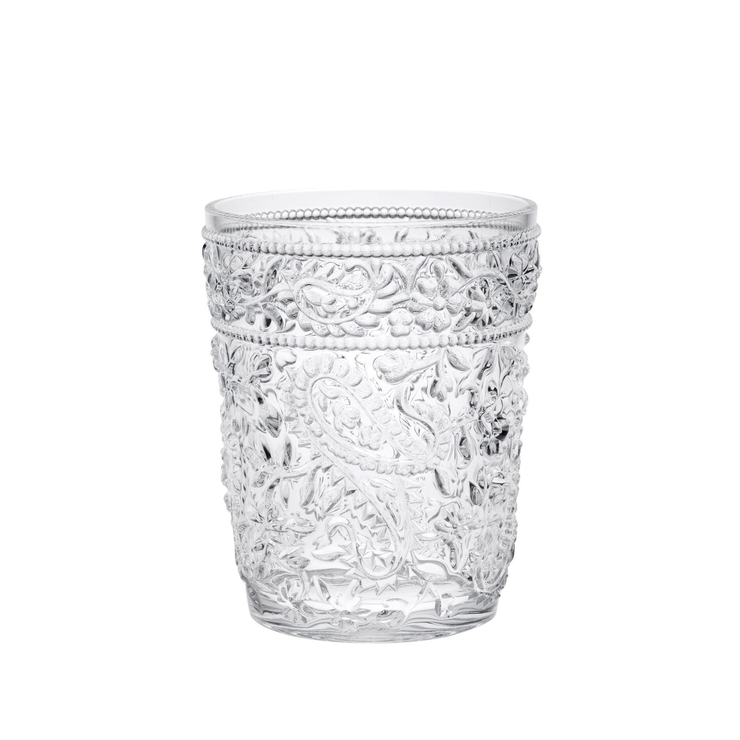 Set of Four Clear Paisley Acrylic Stemless Whiskey Glass - Galactic capuchin