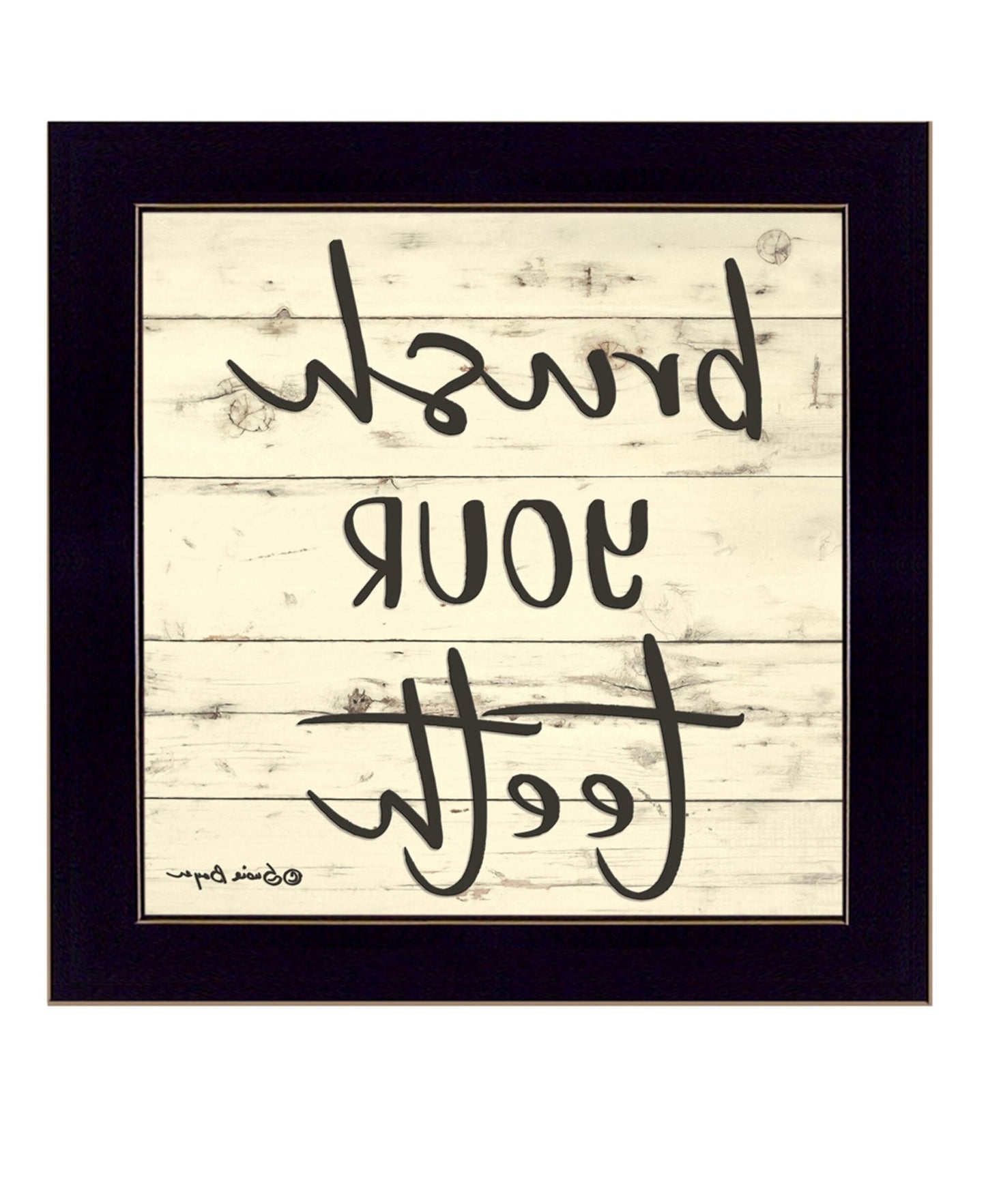 Brush your Teeth Black Framed Print Bathroom Wall Art - Galactic capuchin
