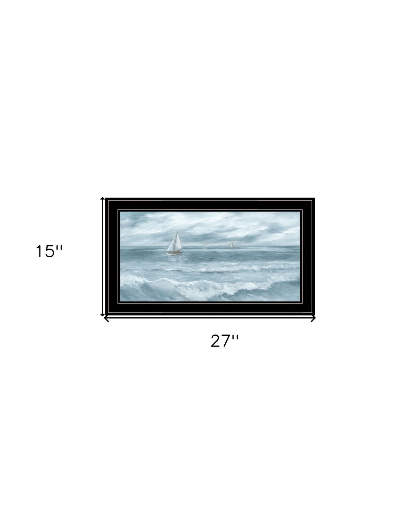 Three Sailboats Black Framed Print Wall Art - Galactic capuchin