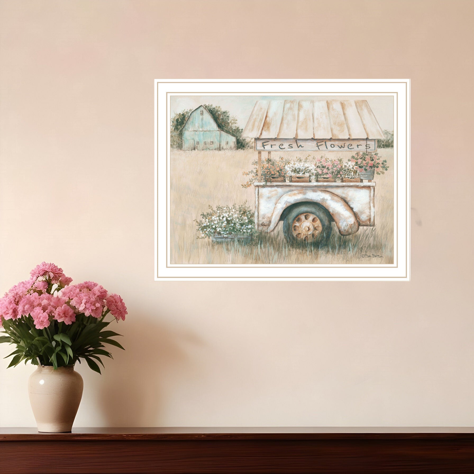 Fresh Flowers For Sale White Framed Print Wall Art - Galactic capuchin