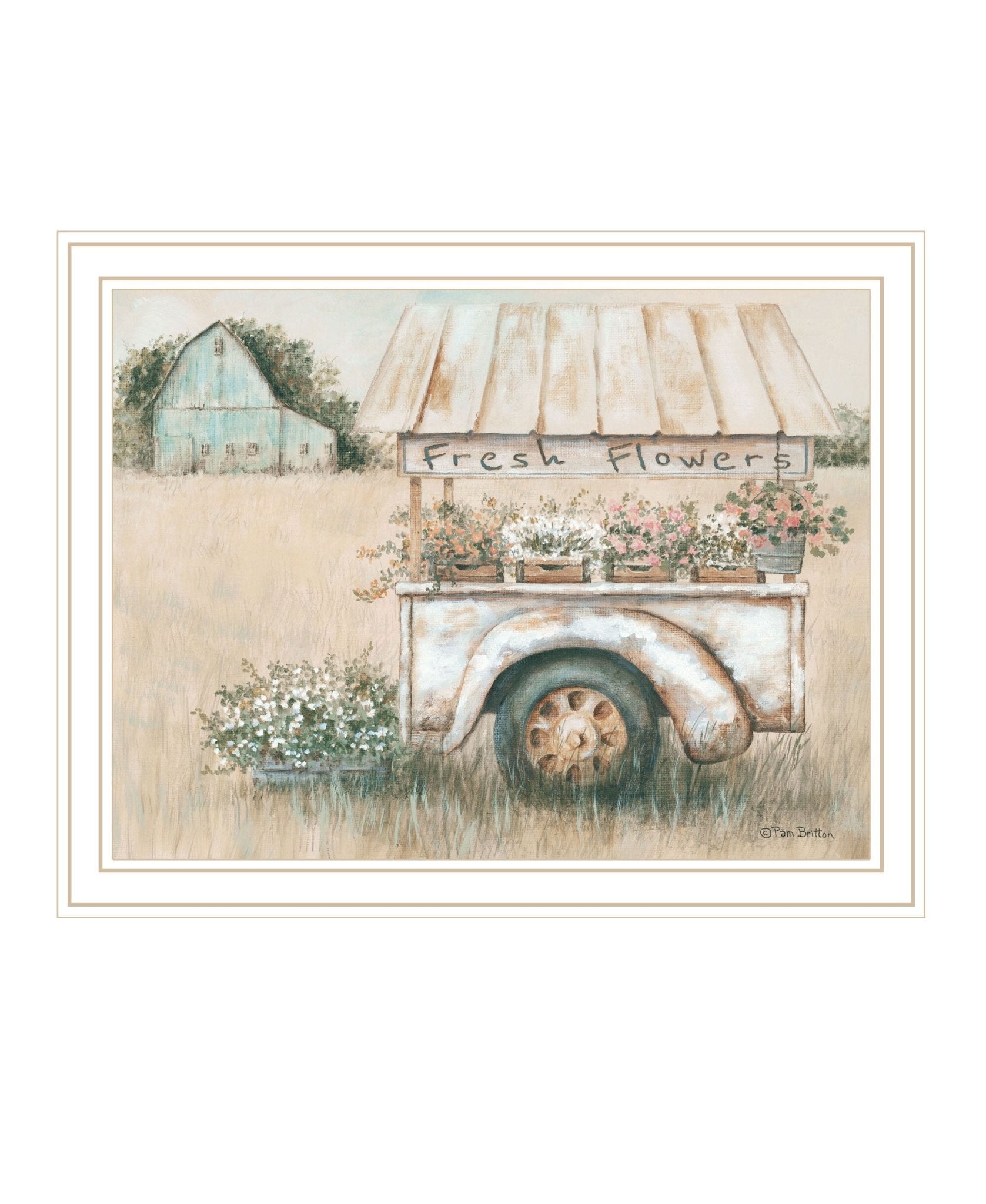 Fresh Flowers For Sale White Framed Print Wall Art - Galactic capuchin