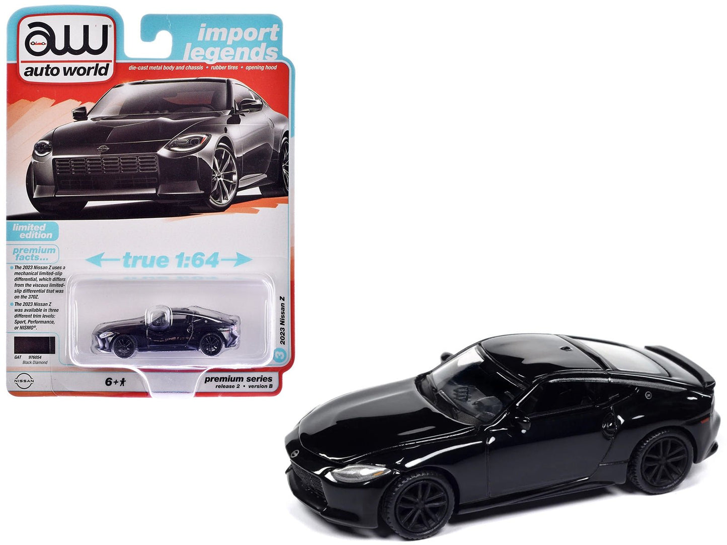 2023 Nissan Z Black Diamond "Import Legends" Series 1/64 Diecast Model Car by Auto World - Galactic capuchin