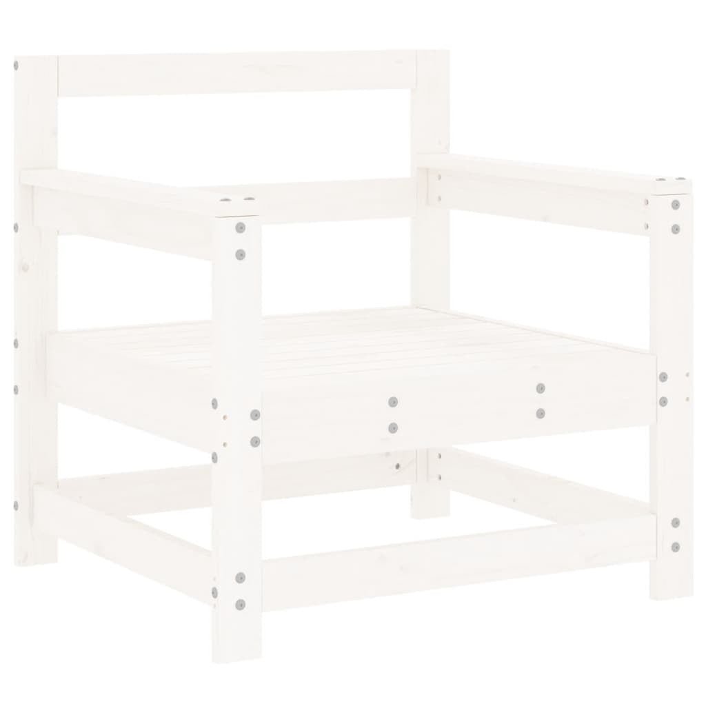 Patio Chairs with Cushions 2 pcs White Solid Wood Pine - Galactic capuchin