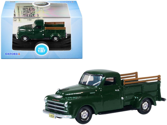 1948 Dodge B - 1B Pickup Truck Dark Green 1/87 (HO) Scale Diecast Model Car by Oxford Diecast - Galactic capuchin