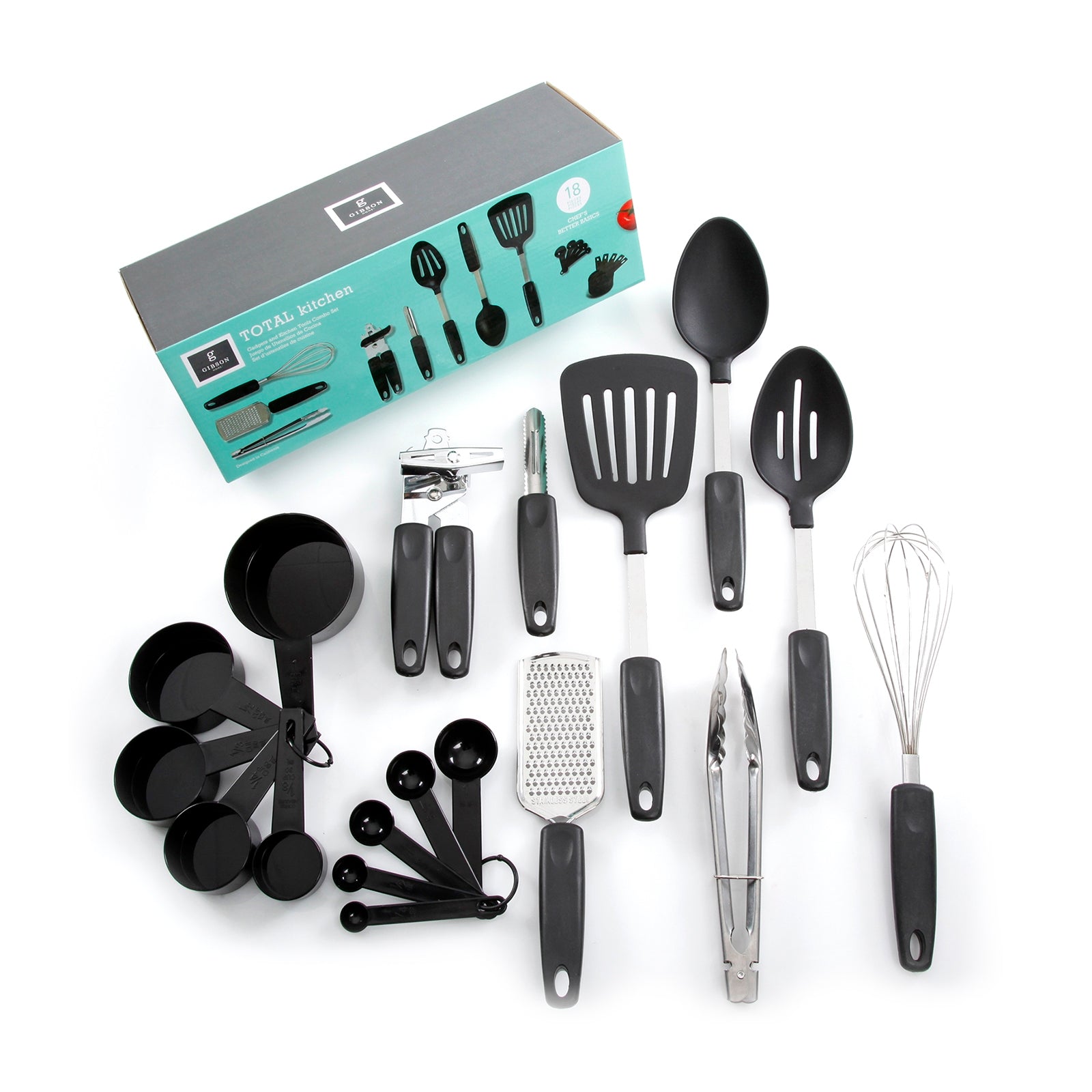 Gibson Home Total Kichen Chefs Better Basics 18 - Piece Gadgets and Tools Combo Set - Galactic capuchin