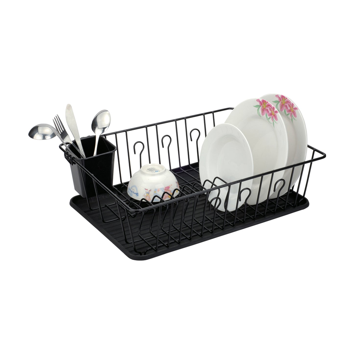 Better Chef 16 Inch Chrome Dish Rack with Black Draining Tray - Galactic capuchin