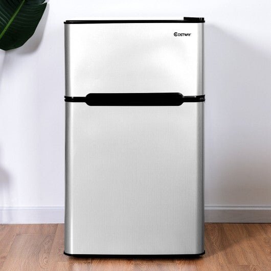 3.2 cu ft. Compact Stainless Steel Refrigerator - Gray - Color: Gray - Galactic capuchin