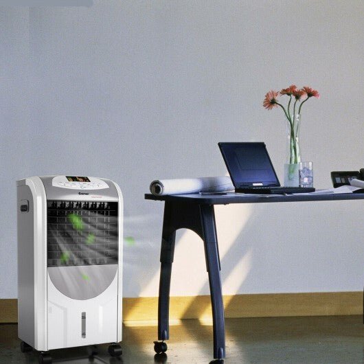 Portable Air Cooler Fan with Heater and Humidifier Function - Color: Gray - Galactic capuchin