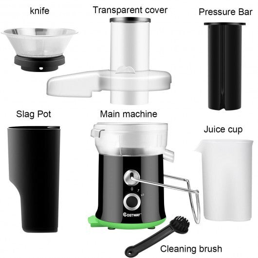 2 Speed Wide Mouth Fruit and Vegetable Centrifugal Electric Juicer - Color: Black - Galactic capuchin