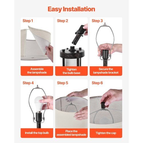 Table Lamps Set of 2, Dimmable Farmhouse Bedside Nightstand Lamps, Vintage Lamp with LED Bulb and Linen Shades, Bedside Lamp with USB C+A Ports & AC Outlet, for Living Room, Bedroom & Office - Galactic capuchin