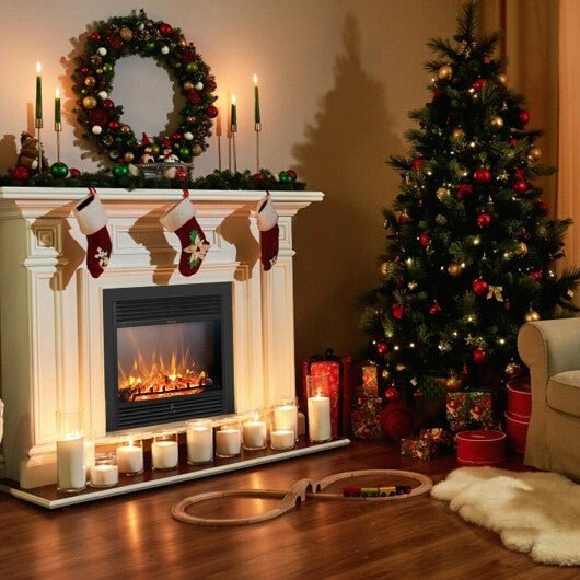 28.5 Inch Electric Fireplace Recessed with 3 Flame Colors - Color: Black - Size: 28.5 inches - Galactic capuchin