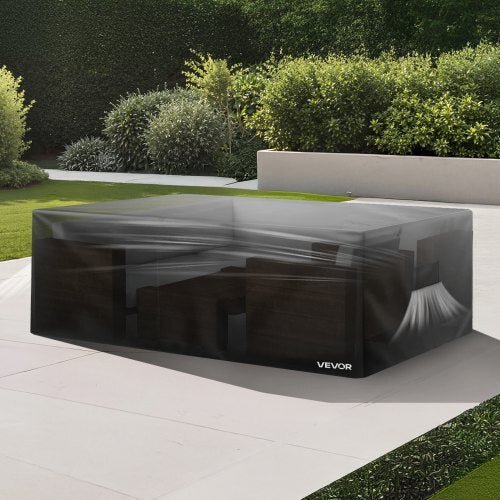 Patio Furniture Cover, 420D Heavy Duty Waterproof Outdoor Dining Table and Chairs Cover, Large Squre Patio Table Covers with Air Vent for All Weather, 74L x 74W x 28H inch, Black - Galactic capuchin